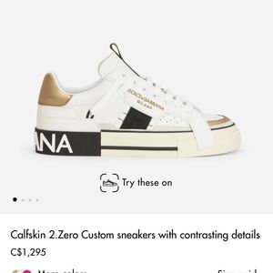 DOLCE & GABANNA Calfskin 2.Zero sneakers with contrasting details.